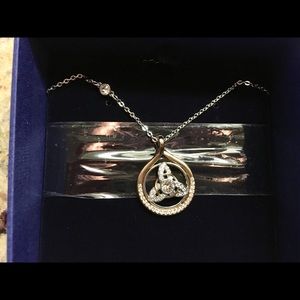 Swarovski Pierced Earrings andTrinity Knot Pendant